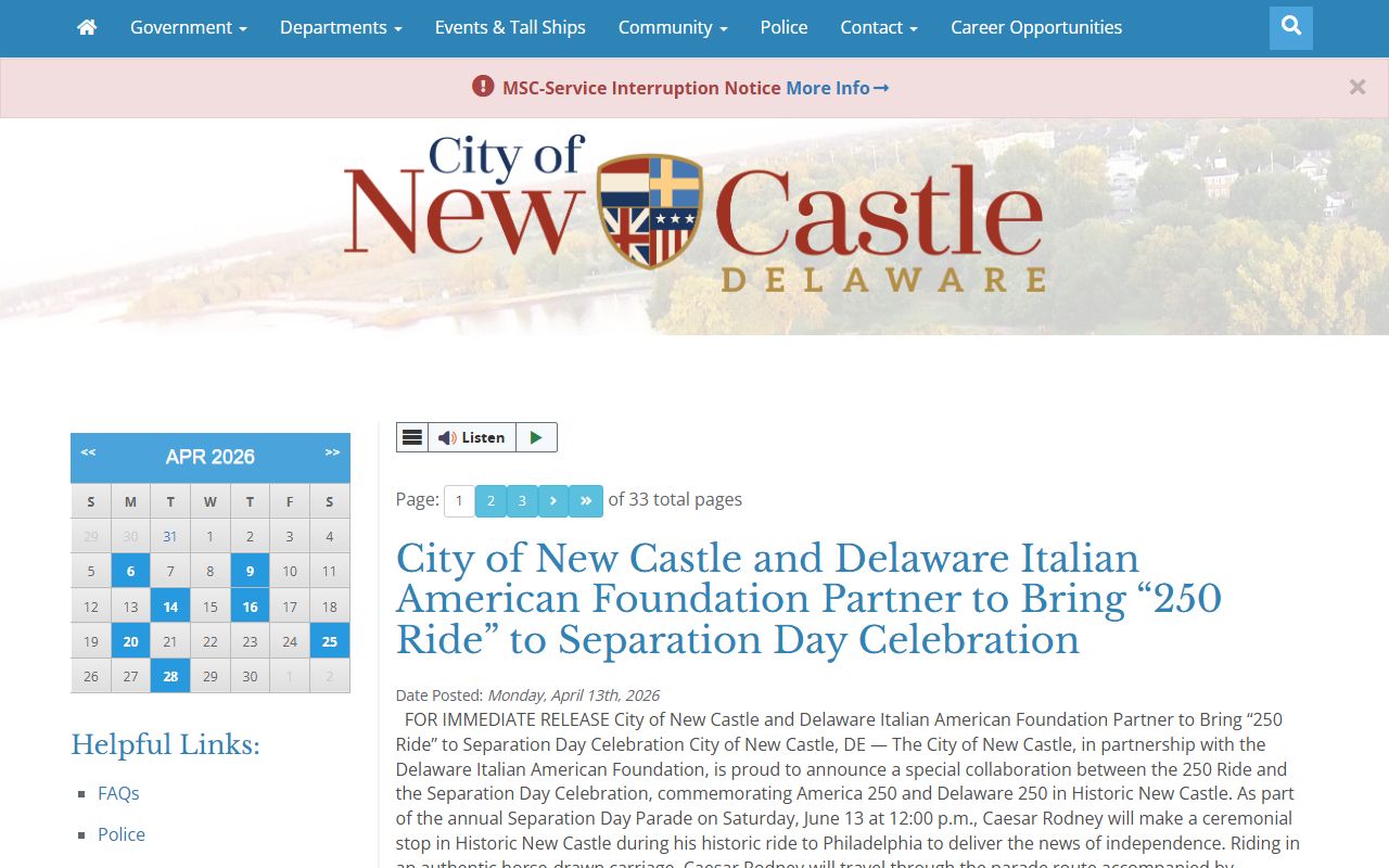 New Castle City news feed with New Castle police blotter updates